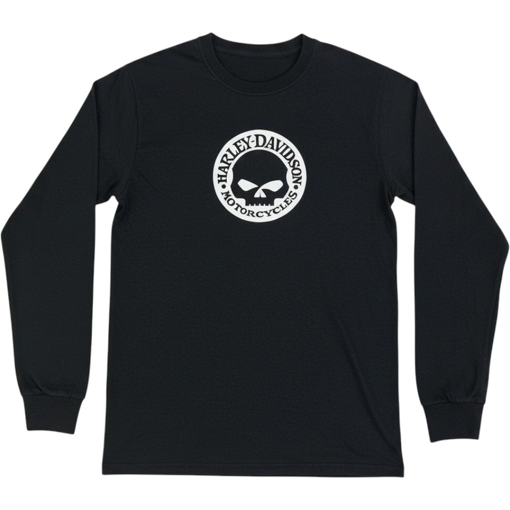 Harley-Davidson Willie G Skull Long Sleeve Black Graphic T-Shirt Mens Small
